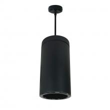 Nora NYLS3-6P1L335NC12BBB - 6" Sapphire III Pendant Mount Black Cylinder, Black Reflector/Black Flange, 120-277; 0-10V