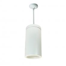 Nora NYLS3-6P1L135NP01WWW - 6" Sapphire III Pendant Mount White Cylinder, Matte Powder White Reflector/Matte Powder White