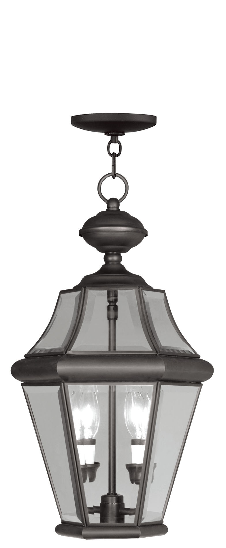 2 Light Bronze Outdoor Chain Lantern