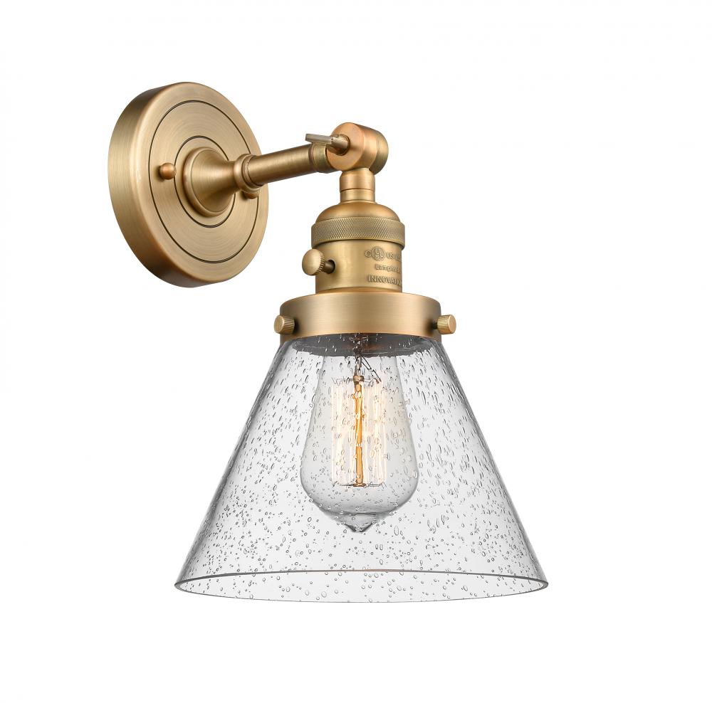 Cone - 1 Light - 8 inch - Brushed Brass - Sconce