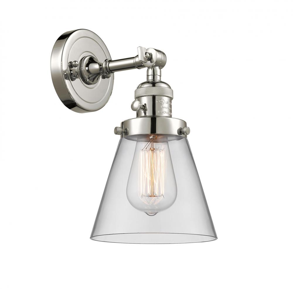 Cone - 1 Light - 6 inch - Polished Nickel - Sconce