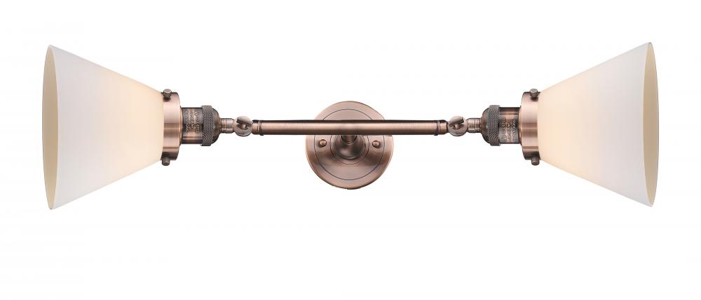 208-AC-G41 Innovations 2 Light Large Cone Bathroom Fixture in Antique Copper 