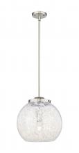 Innovations Lighting 221-1S-SN-G1216-14WM - White Mouchette - 1 Light - 14 inch - Brushed Satin Nickel - Stem Hung - Pendant