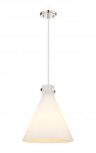 Innovations Lighting 410-1PL-PN-G411-16WH - Newton Cone - 1 Light - 16 inch - Polished Nickel - Cord hung - Pendant