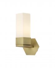 Innovations Lighting 427-1W-BB-G427-9WH - Claverack - 1 Light - 6 inch - Brushed Brass - Sconce