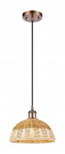 Innovations Lighting 516-1P-AC-NBD2-9-NAT - Bristol Natural II - 1 Light - 9 inch - Antique Copper - Cord hung - Mini Pendant