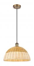 Innovations Lighting 516-1P-BB-NBD2-16-NAT - Bristol Natural II - 1 Light - 16 inch - Brushed Brass - Cord hung - Mini Pendant