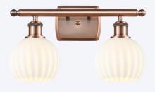 Innovations Lighting 516-2W-AC-G1217-6WV - White Venetian - 2 Light - 16 inch - Antique Copper - Bath Vanity Light
