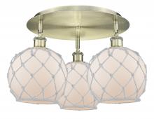 Innovations Lighting 516-3C-AB-G121-8RW - Farmhouse Rope - 3 Light - 20 inch - Antique Brass - Flush Mount