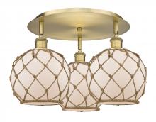 Innovations Lighting 516-3C-BB-G121-8RB - Farmhouse Rope - 3 Light - 20 inch - Brushed Brass - Flush Mount