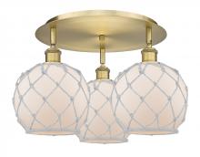 Innovations Lighting 516-3C-BB-G121-8RW - Farmhouse Rope - 3 Light - 20 inch - Brushed Brass - Flush Mount