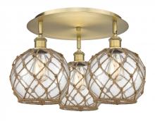 Innovations Lighting 516-3C-BB-G122-8RB - Farmhouse Rope - 3 Light - 20 inch - Brushed Brass - Flush Mount