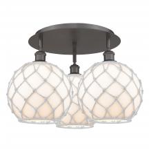 Innovations Lighting 516-3C-OB-G121-10RW - Farmhouse Rope - 3 Light - 22 inch - Oil Rubbed Bronze - Flush Mount