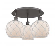 Innovations Lighting 516-3C-OB-G121-8RW - Farmhouse Rope - 3 Light - 20 inch - Oil Rubbed Bronze - Flush Mount