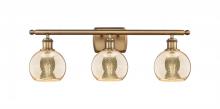 Innovations Lighting 516-3W-BB-G128-6 - Athens - 3 Light - 26 inch - Brushed Brass - Bath Vanity Light