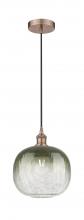 Innovations Lighting 616-1P-AC-G481-10SL - Brookhaven Sphere - 1 Light - 11 inch - Antique Copper - Cord hung - Mini Pendant