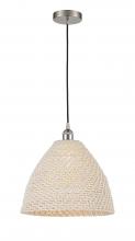 Innovations Lighting 616-1P-SN-NBD-16-NAT - Bristol Natural - 1 Light - 6 inch - Brushed Satin Nickel - Cord hung - Mini Pendant