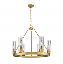 Innovations Lighting 617-6CR-BB-G617-8SM - Boreas - 6 Light - 29 inch - Brushed Brass - Chandelier