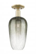 Innovations Lighting 716-1C-AB-G484-7SL - Brookhaven Flute - 1 Light - 6 inch - Antique Brass - Semi-Flush Mount