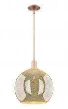 Innovations Lighting 716-1S-AC-G128-14 - Athens - 1 Light - 14 inch - Antique Copper - Stem hung - Mini Pendant