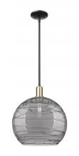 Innovations Lighting 716-1S-BAB-G1213-14SM - Athens Deco Swirl - 1 Light - 14 inch - Black Antique Brass - Stem hung - Mini Pendant