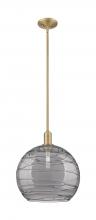 Innovations Lighting 716-1S-BB-G1213-14SM - Athens Deco Swirl - 1 Light - 14 inch - Brushed Brass - Stem hung - Mini Pendant