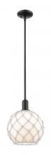 Innovations Lighting 716-1S-BK-G121-10RW - Farmhouse Rope - 1 Light - 10 inch - Matte Black - Stem hung - Mini Pendant