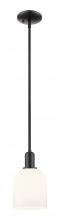 Innovations Lighting 716-1S-BK-G558-6GWH - Bella - 1 Light - 6 inch - Matte Black - Stem hung - Mini Pendant