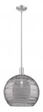 Innovations Lighting 716-1S-SN-G1213-14SM - Athens Deco Swirl - 1 Light - 14 inch - Brushed Satin Nickel - Stem hung - Mini Pendant