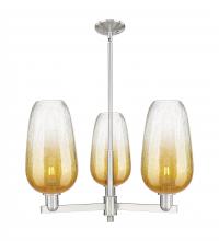 Innovations Lighting 716-3CR-SN-G484-7AM - Brookhaven Flute - 3 Light - 18 inch - Satin Nickel - Flush Mount
