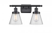 Innovations Lighting 916-2W-BK-G64 - Cone - 2 Light - 16 inch - Matte Black - Bath Vanity Light