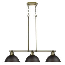 Golden 3602-3LP AB-RBZ - Duncan 1-Light Pendant with Chain in Rubbed Bronze with Black