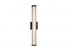 Golden 5590-OWL24 BLK - Rodara LED 24" Wall Sconce - Outdoor in Matte Black with Clear Glass Shade