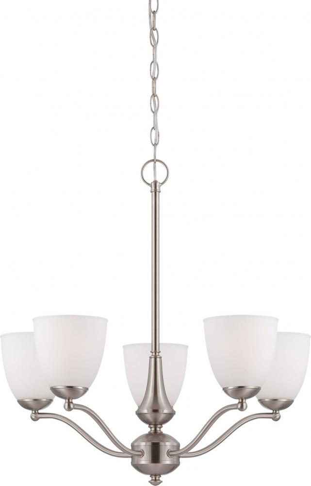 Frosted Glass Brushed Nickel Fixture Nuvo Lighting 60/5041 Patton Three Light Flush Dome 60 Watt A19 Max 