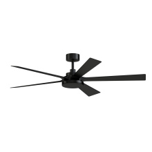 Fanimation FPD8564BL - TorchAire 64 inch Indoor/Outdoor Ceiling Fan with LED CCT Select Light Kit - Black with Black blades